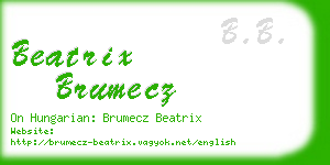 beatrix brumecz business card